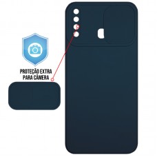 Capa para Samsung Galaxy A21 - Emborrachada Cam Protector Azul Marinho